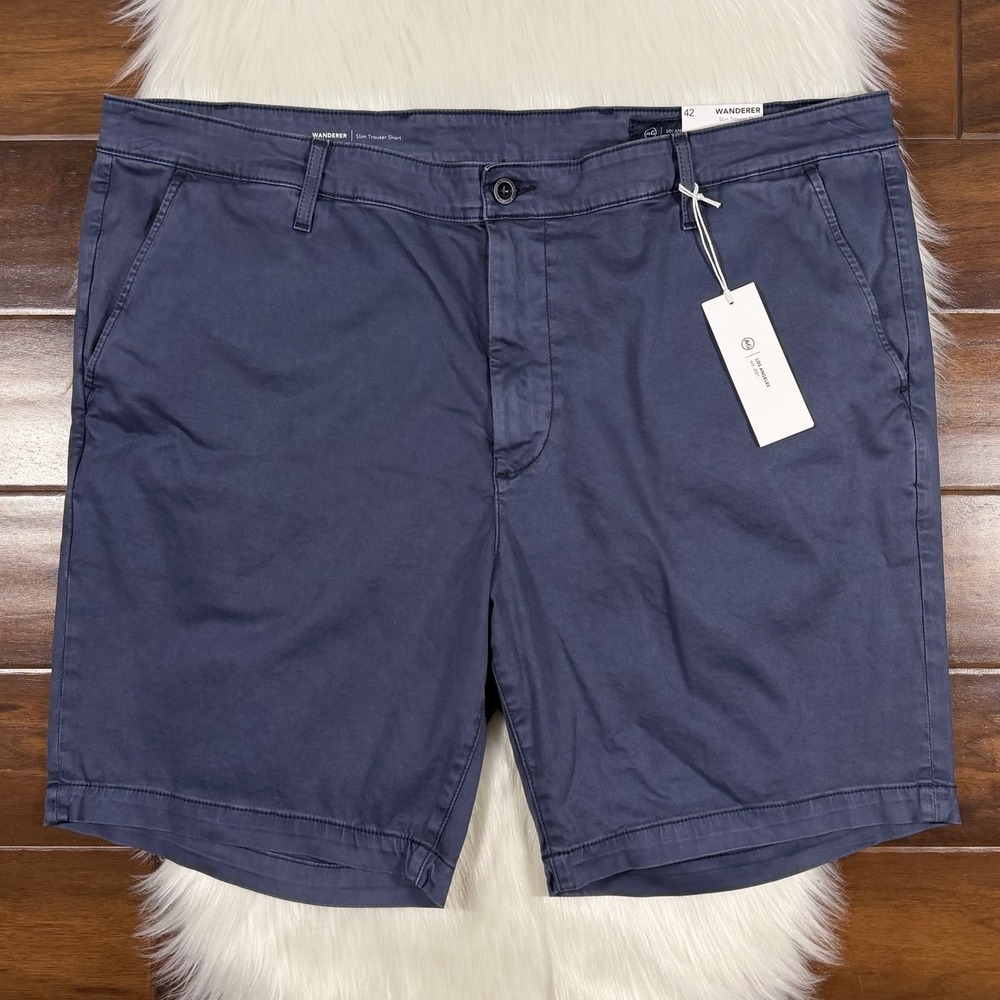 AG Adriano Goldschmied Men's Size 42 Sulfur Blue Wanderer Slim Trouser Shorts